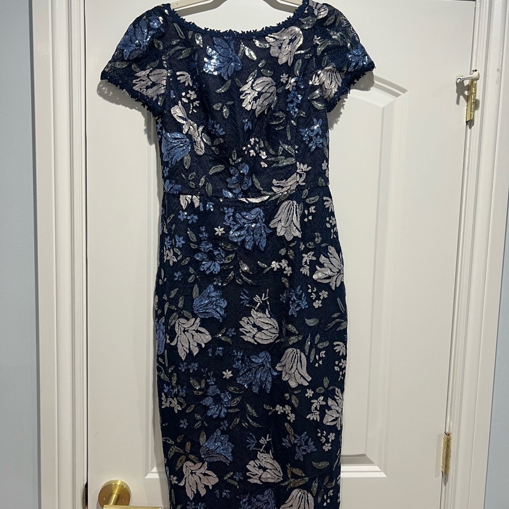 Elegant Navy Floral Dress